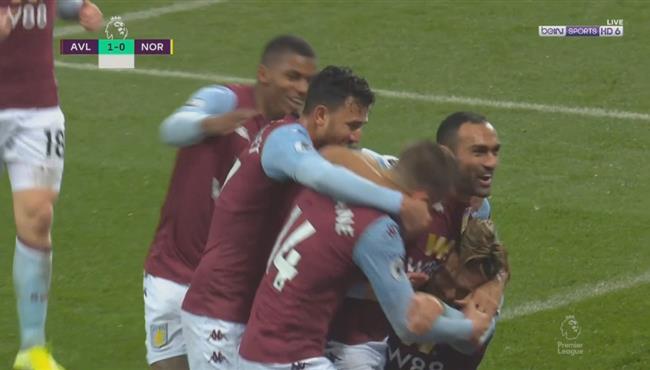 هدف فوز استون فيلا علي نورويتش سيتي 1 0 الدوري الانجليزي