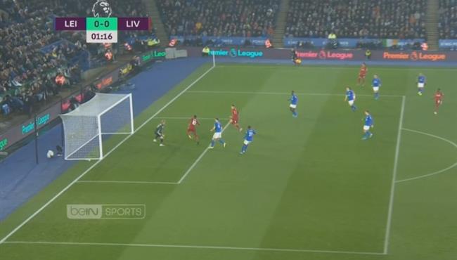 ساديو ماني يهدر هدف محقق امام لستر سيتي بعد تمريره من محمد صلاح