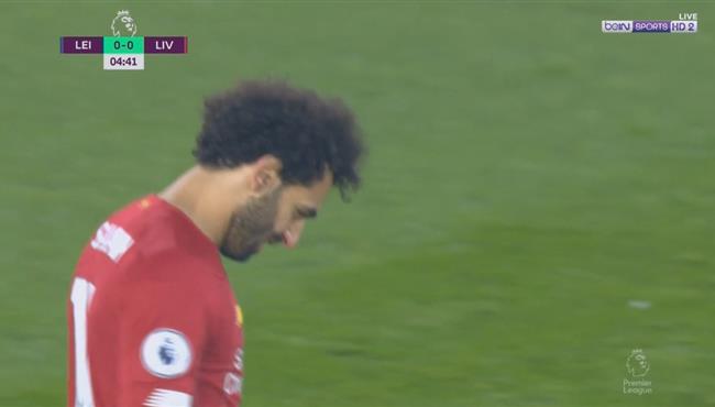محمد صلاح يهدر فرصة هدف امام ليستر سيتي