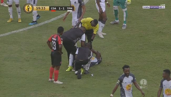 اصابة لاعب مازيمبي وخروجه امام اول اغسطس في دوري ابطال افريقيا