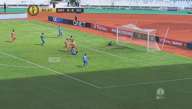 فرجاني ساسي يهدر فرصة هدف الزمالك الاول امام زيسكو
