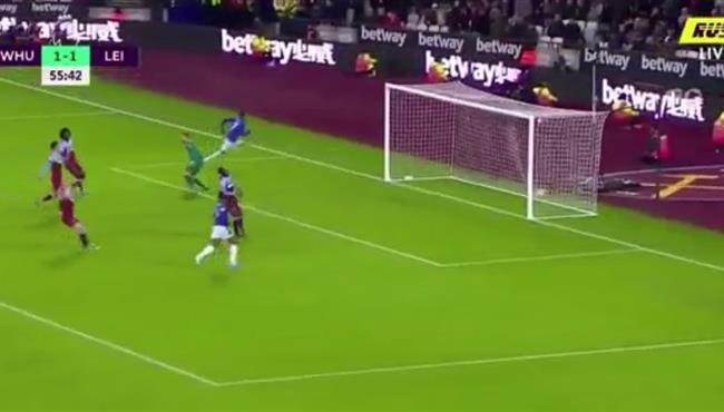 اهداف مباراة ليستر سيتي ووست هام 2 1 الدوري الانجليزي