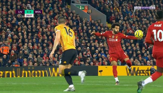 محمد صلاح كاد ان يسجل هدفا على طريقة زيدان امام ولفرهامبتون