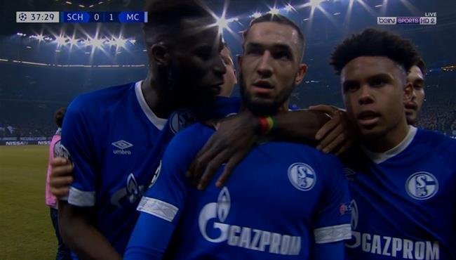 هدف نبيل بن طالب الاول في مرمي مانشستر سيتي بدوري ابطال اوروبا