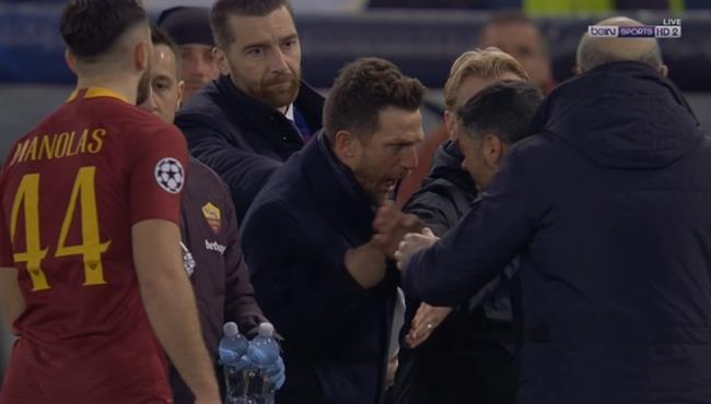 خناقة بين مدرب روما ومدرب بورتو في دوري ابطال اوروبا