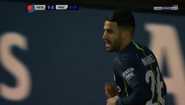 هدف رياض محرز في مرمي نيوبورت كاونتي بكاس الاتحاد الانجليزي