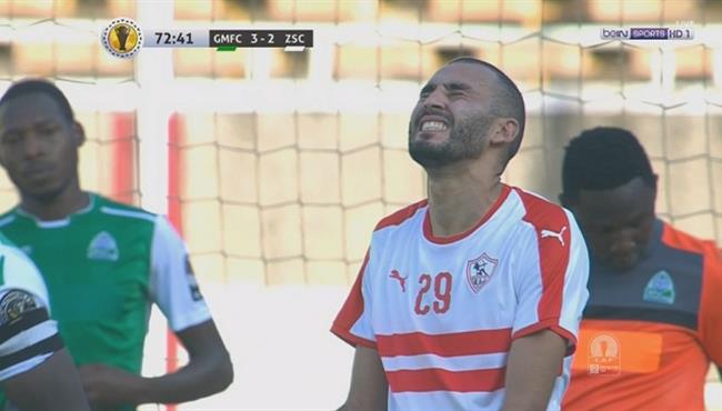 خالد بوطيب يهدر هدف محقق للزمالك امام جورماهيا