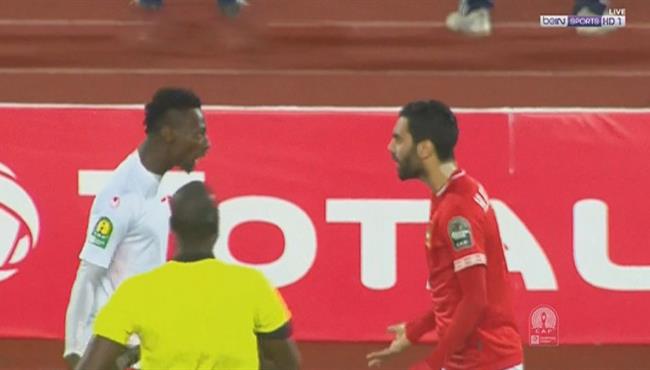 مشادة بين حسين الشحات ولاعب سيمبا في دوري ابطال افريقيا