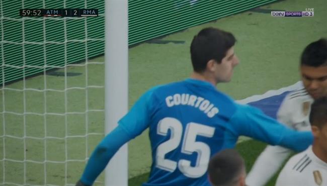 تصدي كورتوا الرائع في مباراة ريال مدريد واتلتيكو مدريد