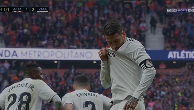 هدف سيرجو راموس في مرمي اتلتيكو مدريد بتعليق عصام الشوالي