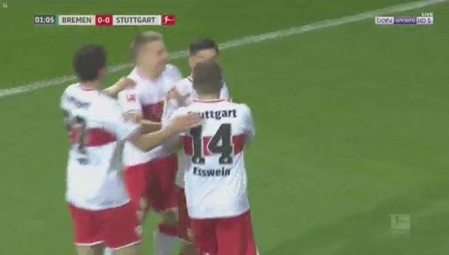 اهداف مباراة فيردر بريمن وشتوتجارت 1 1 الدوري الالماني