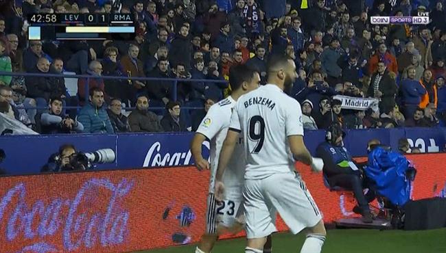 هدف ريال مدريد الاول في مرمي ليفانتي كريم بنزيما