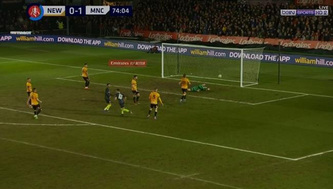 هدف مانشستر سيتي الثاني في مرمي نيوبورت كاونتي بكاس الاتحاد الانجليزي