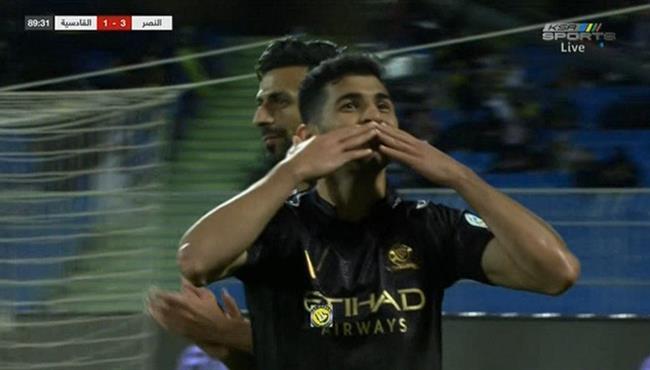 هدف النصر الثالث في مرمي القادسية 3 1 الدوري السعودي
