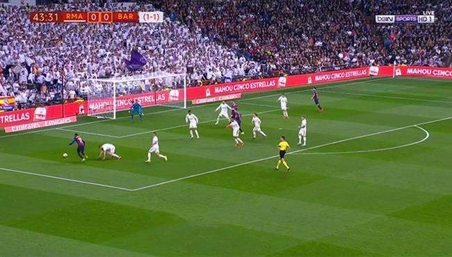 مراوغة رائعة من عثمان ديمبلي في مباراة برشلونة وريال مدريد