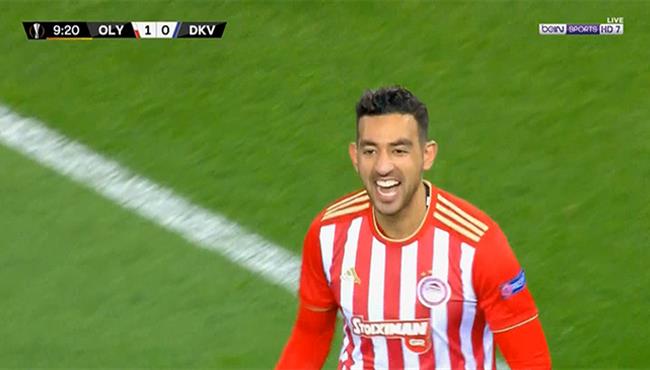 هدف احمد حسن كوكا في مرمي دينامو كييف بالدوري الاوروبي