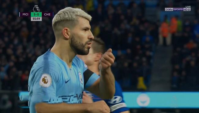 هدف اجويرو الثالث في مرمي تشيلسي 5 0 بتعليق حفيظ دراجي