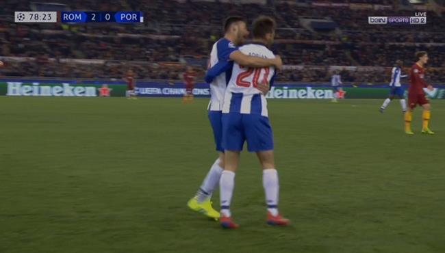 هدف بورتو الاول في مرمي روما 1 2 تعليق حفيظ دراجي