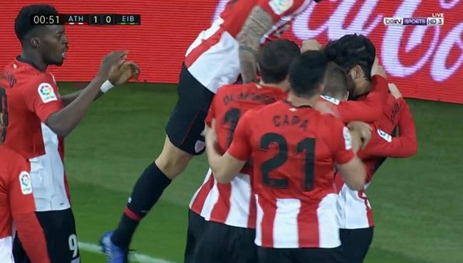 بعد 41 ثانيه راؤول جارسيا يسجل هدف لـ اتلتيك بلباو في مرمي ايبار