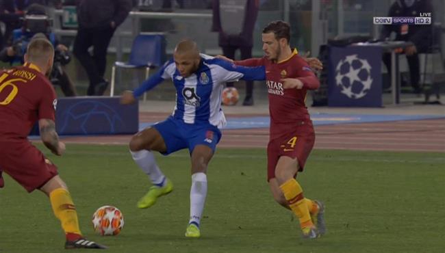 كوبري م متع من ياسين إبراهيمي لـ دي روسي في مباراة روما وبورتو