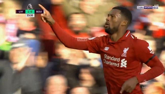 هدف ليفربول الثاني الرائع في مرمي بورنموث بالدوري الانجليزي