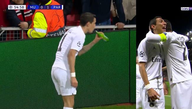 دي ماريا يستفز جمهور مانشستر يونايتد في دوري ابطال اوروبا