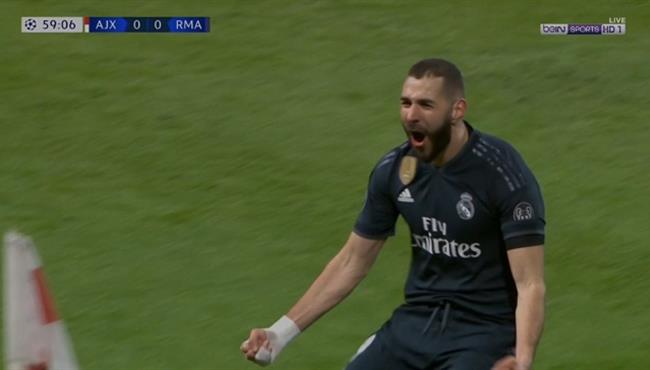 هدف ريال مدريد الاول في مرمي اياكس بتعليق رؤوف خليف