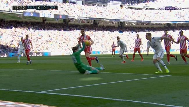 حارس مرمي جيرونا يحرم لوكاس فاسكيز من تسجيل هدف اول لريال مدريد