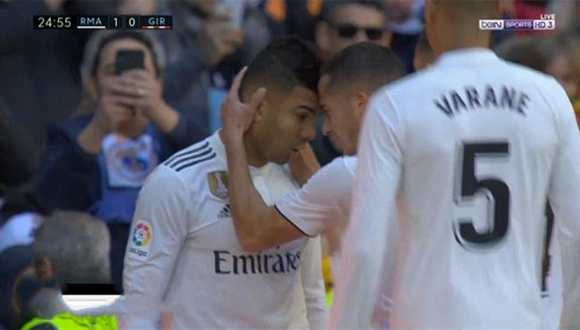 هدف كاسيميرو في مرمي جيرونا بالدوري الاسباني