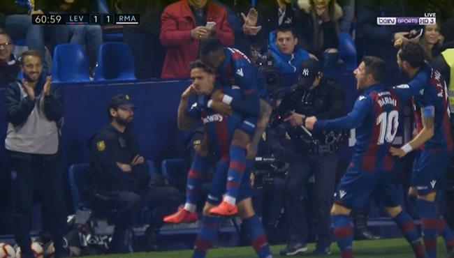 هدف تعادل ليفانتي مع ريال مدريد 1 1 الدوري الاسباني