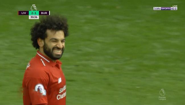 محمد صلاح يهدر فرصة هدف امام بيرنلي في الدوري الانجليزي