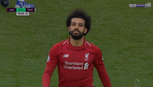 لحظة تبديل محمد صلاح فى مباارة ليفربول وتوتنهام