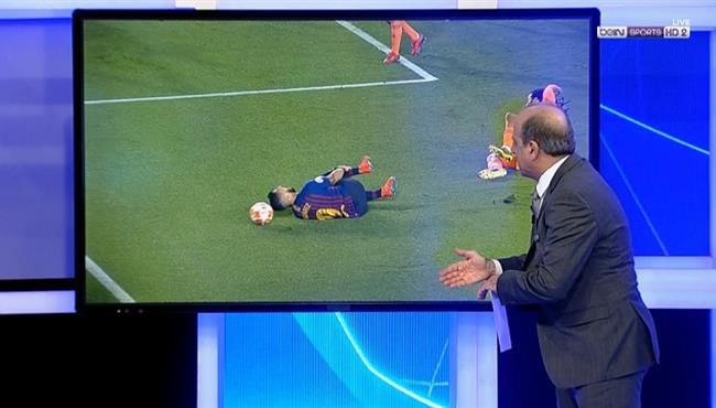 تحليل جمال الشريف لركلة جزاء برشلونة امام ليون