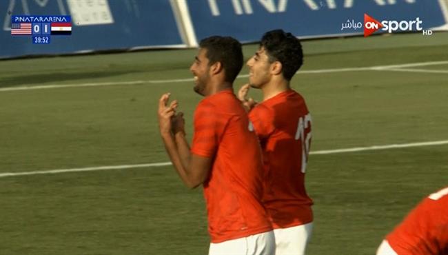 هدف مصر الاول في مرمي امريكا الاولمبي