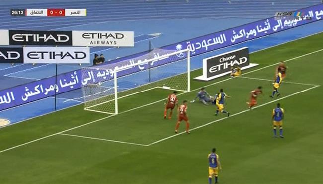 هدف الاتفاق الاول في مرمي النصر بالدوري السعودي