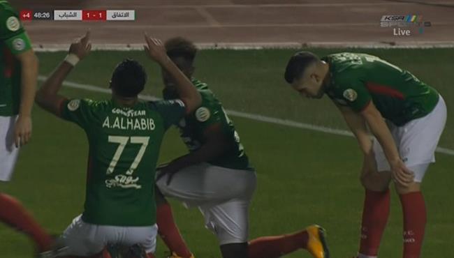هدف تعادل الاتفاق مع الشباب 1 1 الدوري السعودي