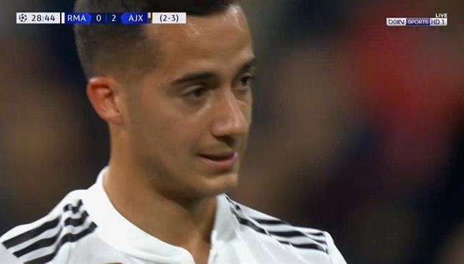 اصابة فاسكيز وخروجه باكيا في مباراة ريال مدريد واياكس