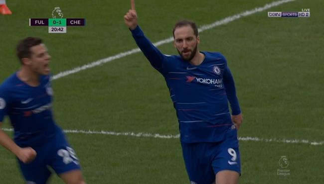 هدف هيجواين في مرمي فولهام بالدوري الانجليزي
