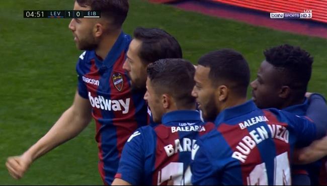 اهداف مباراة ليفانتي وايبار 2 2 الدوري الاسباني