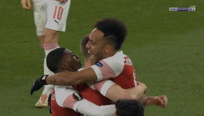 هدف اوباميانج الاول في مرمي رين بالدوري الاوروبي