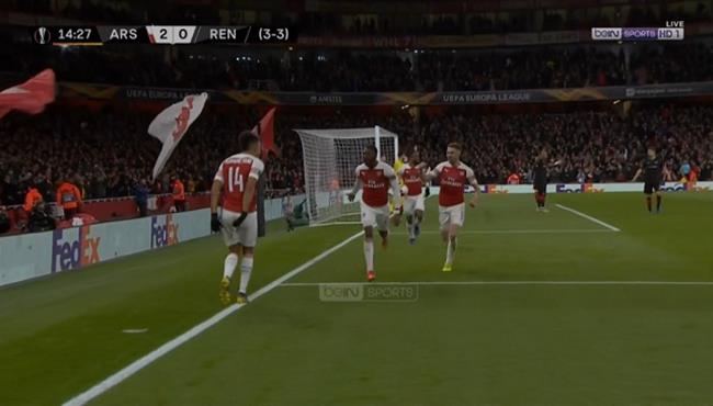 هدف ارسنال الثاني في مرمي رين بالدوري الاوروبي