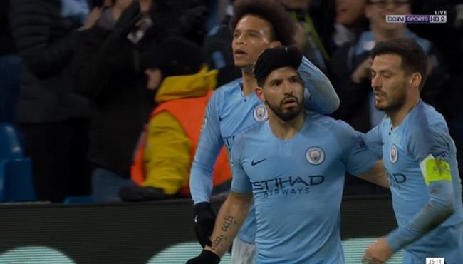 هدف مانشستر سيتي الاول في مرمي شالكه اجويرو