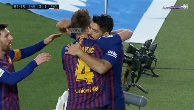 هدف برشلونة الثالث في مرمي رايو فاليكانو سواريز