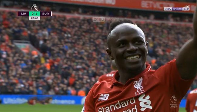 هدف ليفربول الثاني في مرمي بيرنلي 2 1 ساديو ماني