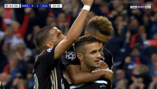 هدف اياكس الثالث المثير للجدل في مرمى ريال مدريد