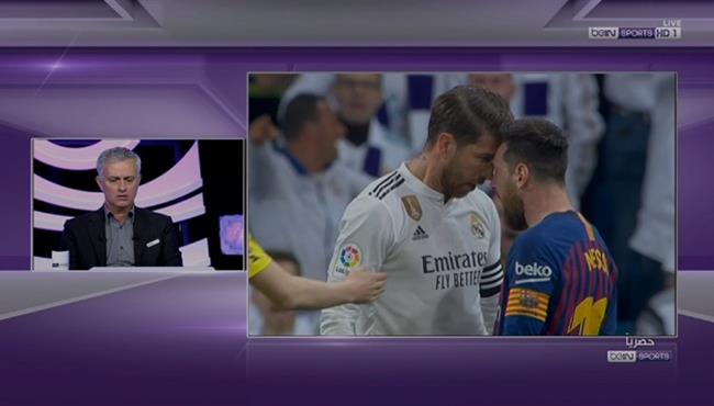 تعليق جوزيه مورينيو علي لقطة ميسي وراموس في مباراة برشلونة وريال مدريد