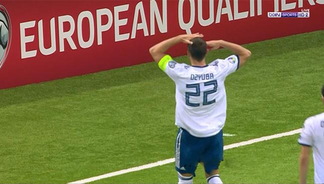 هدف روسيا الثالث في مرمي كازاخستان بتصفيات اليورو