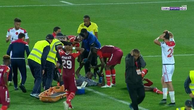 اصابة مرعبة لحارس حوريا امام الوداد في دوري ابطال افريقيا