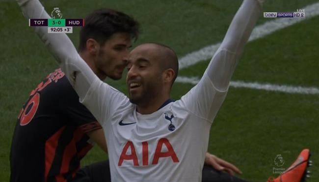 هاتريك لوكاس مورا في مباراة توتنهام وهدرسفيلد في الدوري الانجليزي