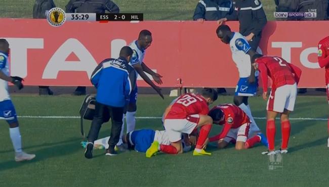 اصابة مرعبة للاعب الهلال امام النجم الساحلي في كأس الكونفيدرالية